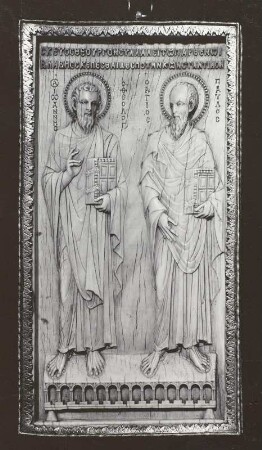 Reliefplatte mit en Aposteln Johannes und Paulus