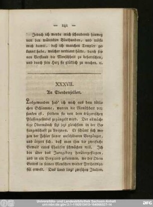XXXVII. An Ebendenselben.