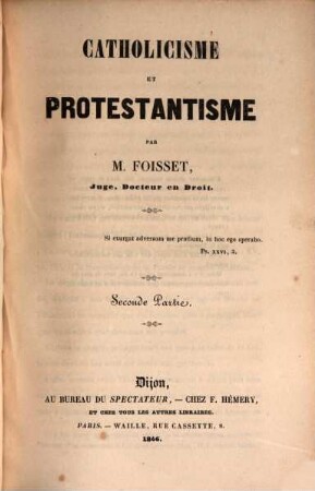 Catholicisme et protestantisme, 2