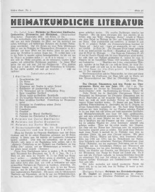 Heimatkundliche Literatur.