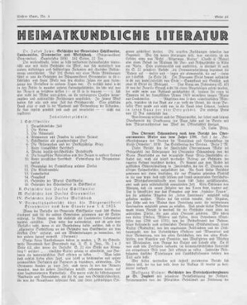 Heimatkundliche Literatur.