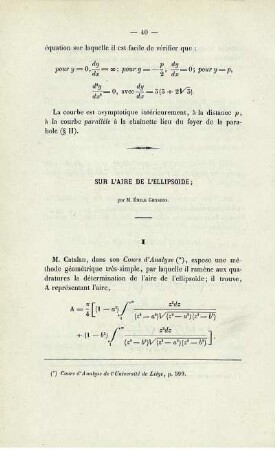 Sur l´aire de l´ellipsoide.