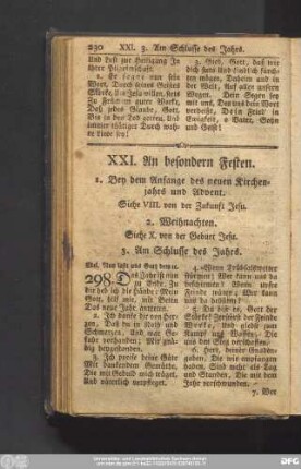 XXI. An besondern Festen.