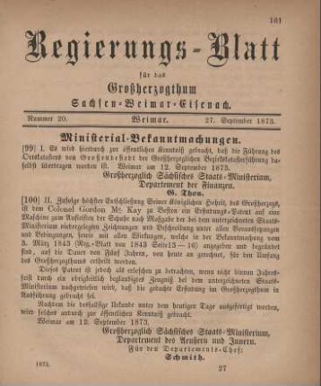 Nr. 20 : 27. September 1873