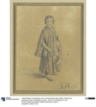 Kinderbildnis der Constanze Beling, geb. Martini. Tochter des Kreisgerichtsrats Carl Martini und dessen Ehefrau Pauline Martini
