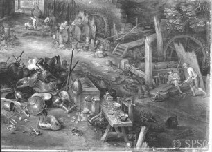 Bruegel, Jan  / Balen, Hendrik: Luft und Feuer - Venus mit Amor und Vulkan, Detail, GK I 7768.