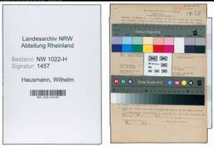 Entnazifizierung Wilhelm Hausmann , geb. 21.12.1888 (Anwalt)
