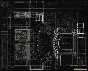 Schauspielhaus, Wuppertal: Grundriss Eingangsgeschoss (Ausstellungstafel der »Prague Quadrennial of the Theatre Design and Architecture« 1967)