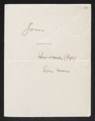 Brief von Paul Jonas an Gerhart Hauptmann