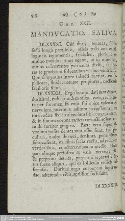 Cap. XXII. Manducatio. Saliva