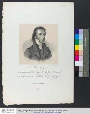 Nicolo Paganini : Kammermusikus Sr. Maj.t des Kaisers v. Oestreich u. erster Concertmeister Sr M.t des Königs v. Preussen