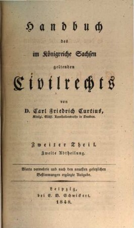 Handbuch des im Königreiche Sachsen geltenden Civilrechts. 2,2, Erbrecht