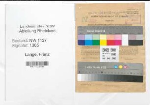Entnazifizierung Franz Lange , geb. 11.02.1905 (Bueroangestellter)