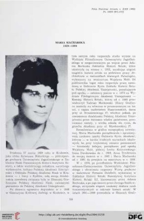 30: Maria Macharska (1929 - 1994)