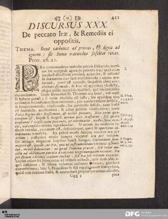 Discursus XXX. De peccato Iræ, & Remediis ei oppositis