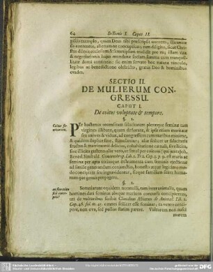 Sectio II. De Mulierum Congressu