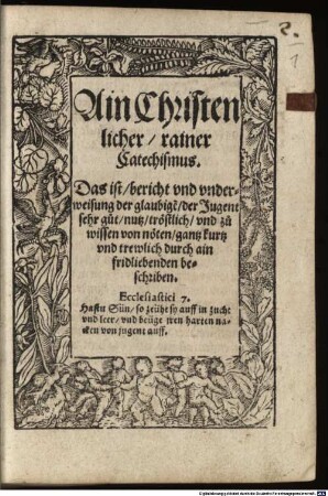 Ain christenlicher rainer Catechismus