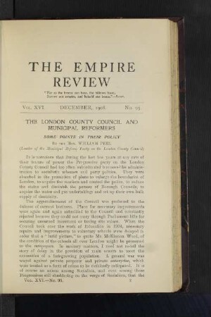 The London County Council and Municipal Reformers