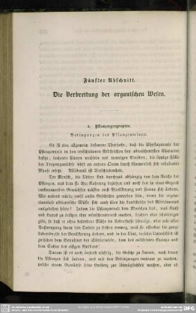 Fünfter Abschnitt. Die Verbreitung der organischen Wesen