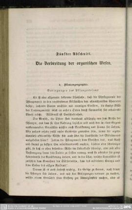 Fünfter Abschnitt. Die Verbreitung der organischen Wesen