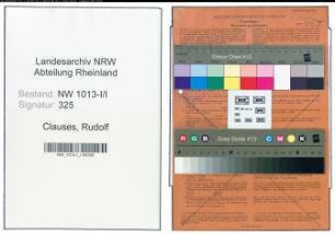 Entnazifizierung Rudolf Clauses , geb. 03.01.1911 (Chemieingenieur)