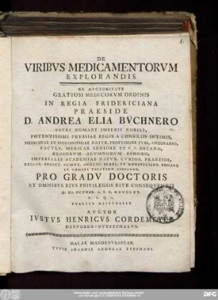 De Viribvs Medicamentorvm Explorandis