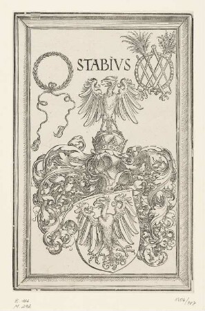 Wappen des Johann Stabius mit dem Lorbeerkranz