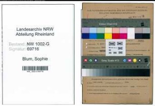 Entnazifizierung Sophie Blum, geb. 05.04.1900 (Managerin)