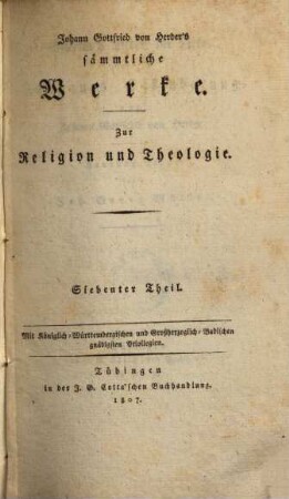 Johann Gottfried von Herder's sämmtliche Werke, 1,7. Salomo's Lieder der Liebe ; Johannes Offenbarung