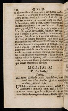 194-204, Meditatio Pro Sabbatho; ...
