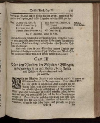 Cap. III. Von den Wunden der Schulter/ Ellbogen / und Hand/ [...]