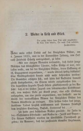 2. Wieder in Reih und Glied