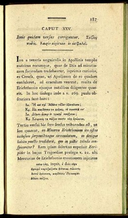 Caput XXV. Ionis quidam versus corriguntur. [...]