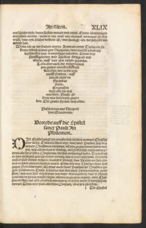 Vorrede auff die Epistel sanct Pauli An Philemon.