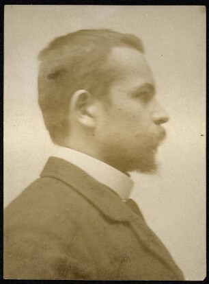 Männerporträt, wohl Schauspieler : Männerporträt im Profil nach rechts, wohl ein Schauspieler. Fotografie (Kollodiumpapier)