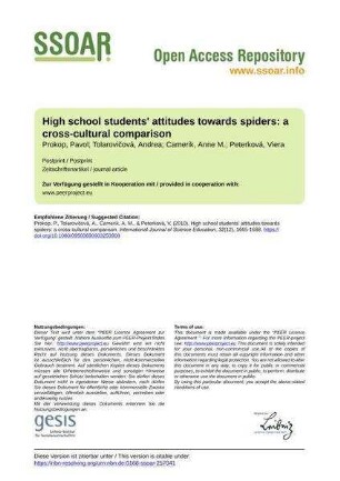 High school students' attitudes towards spiders: a cross-cultural comparison