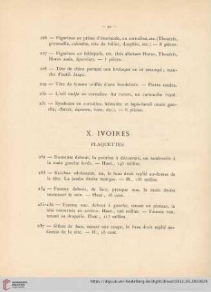 Plaquettes (Nr. 232 - 249)