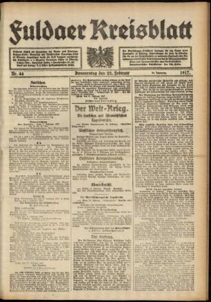 Ausgabe vom Donnerstag, den 22. Februar 1917.