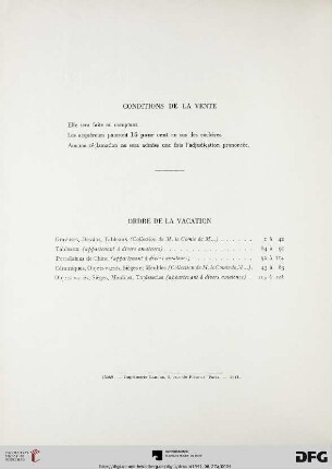 Conditions de la vente