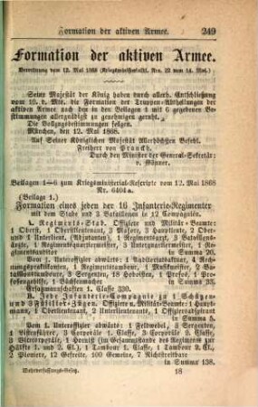 Bayerisches Wehrverfassungs-Gesetz : in Wirksamkeit getreten am 1. Februar 1868 ; nebst Inhaltsverzeichniß, Sachregister und Anmerkungen, 7. Vollzugsverordnungen