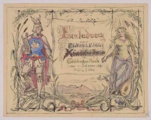Entwurf zu einer Einladungskarte Februar 1881 im Geislerschen Saale (spätere Tonhalle in Düsseldorf?)