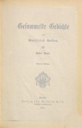 Gottfried Keller's Gesammelte Werke, 9