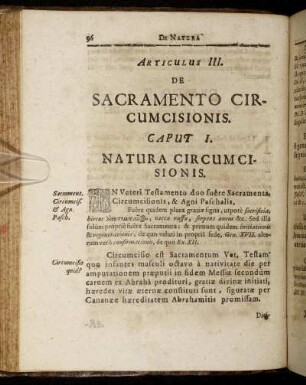 Articulus III. De Sacramento Circumcisionis.