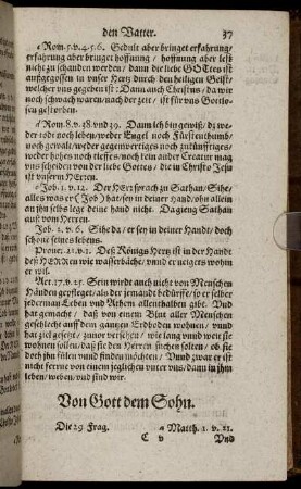 Von Gott dem Sohn; ... h. Geist; Von den heyligen Sacramenten.