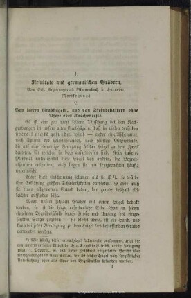 I. Resultate aus germanischen Gräbern : (Fortsetzung.)