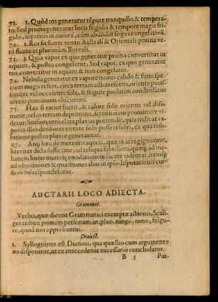 Auctarii Loco Adiecta.