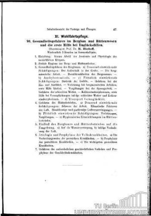 XI. Wohlfahrtspflege