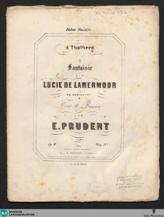 Fantaisie sur Lucie de Lamermoor de Donizetti : op. 8