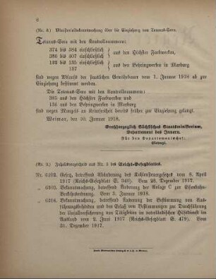 Nr. 9: Inhaltsverzeichnis aus Nr. 3 des Reichs-Gesetzblattes