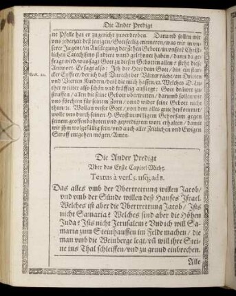 Die Ander Predigt. Textus a vers. 5. usque ad 8.
